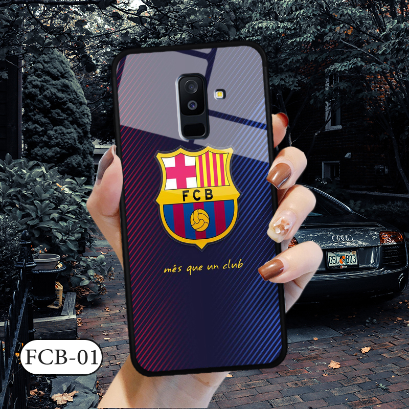 Ốp lưng kính 3D Samsung J8 hình đội bóng