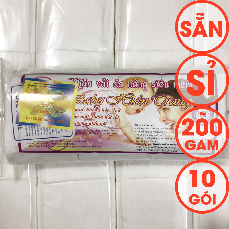 Sỉ 10 gói khăn vải khô đa năng baby hiền trang