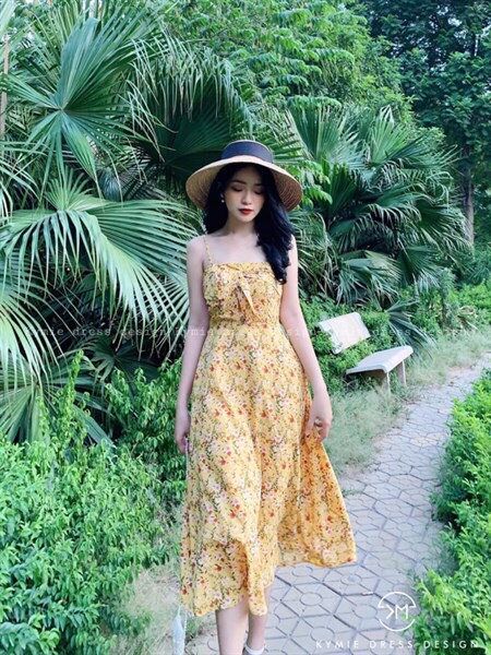 [HCM]Đầm lụa hoa tiểu thư nhẹ nhàng