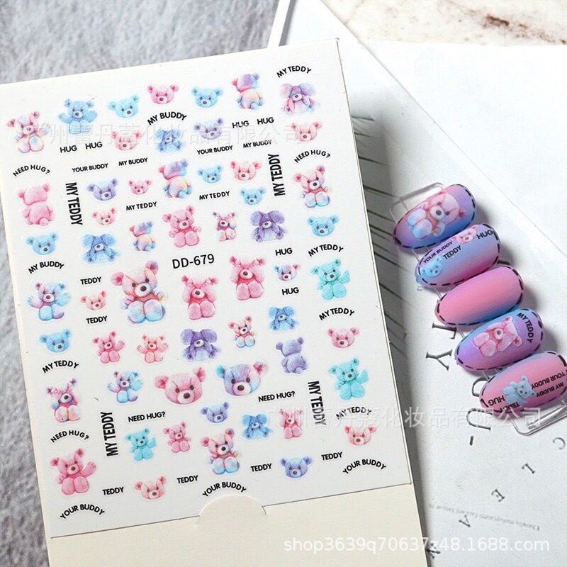 Sticker Dán Móng ,Sticker Gấu Trang Trí Nail - Mini Nails