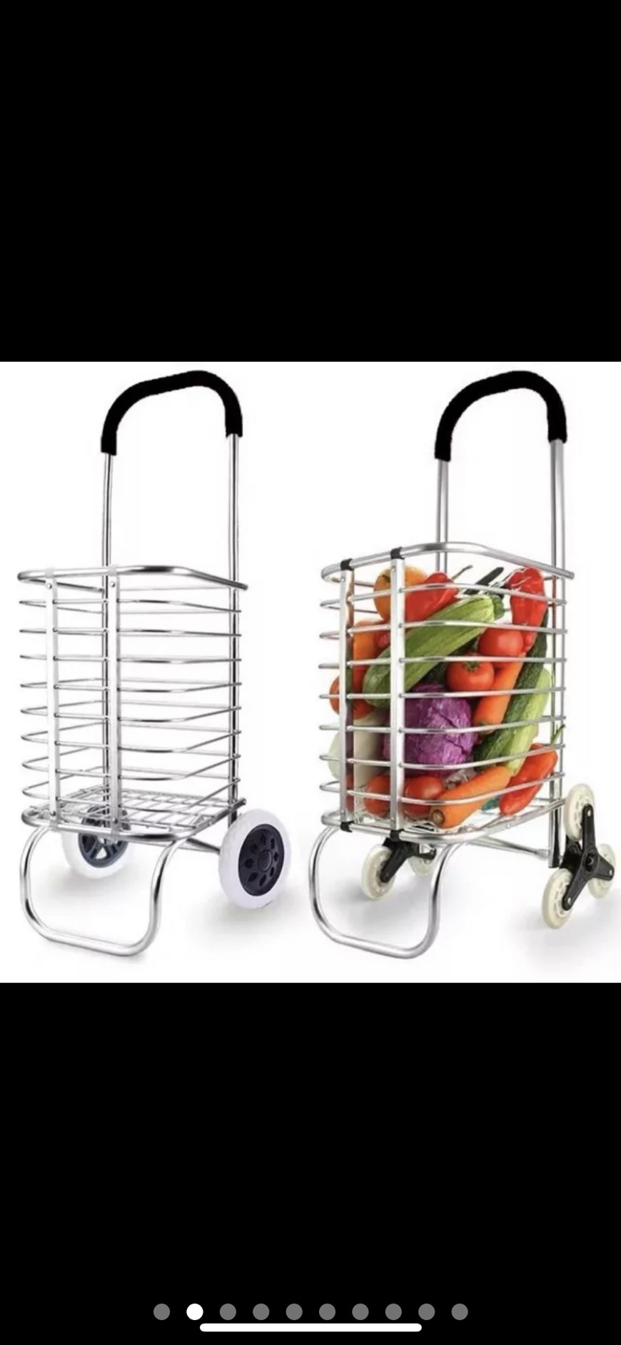 Xe kéo đi chợ inox loại 1 siêu nhẹ siêu bền