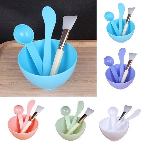 Bộ dụng cụ chén + que + cọ trộn đắp mặt nạ ( Giao màu ngẫu nhiên )