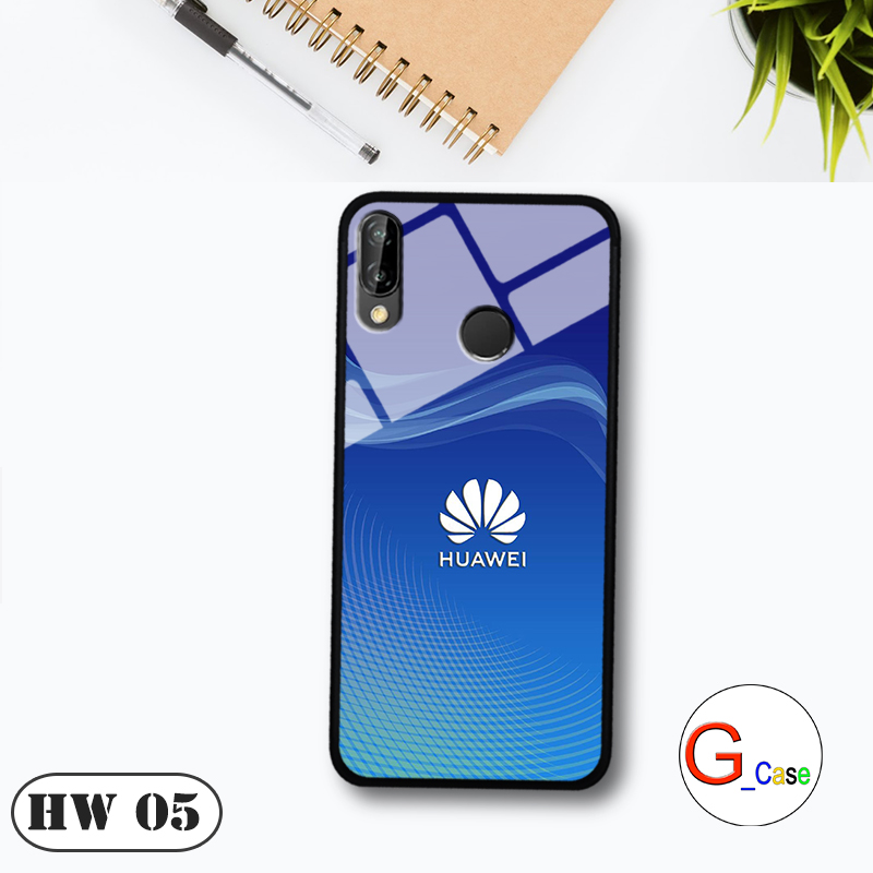 Ốp lưng HUAWEI NOVA 3E - lưng kính in logo hãng điện thoại
