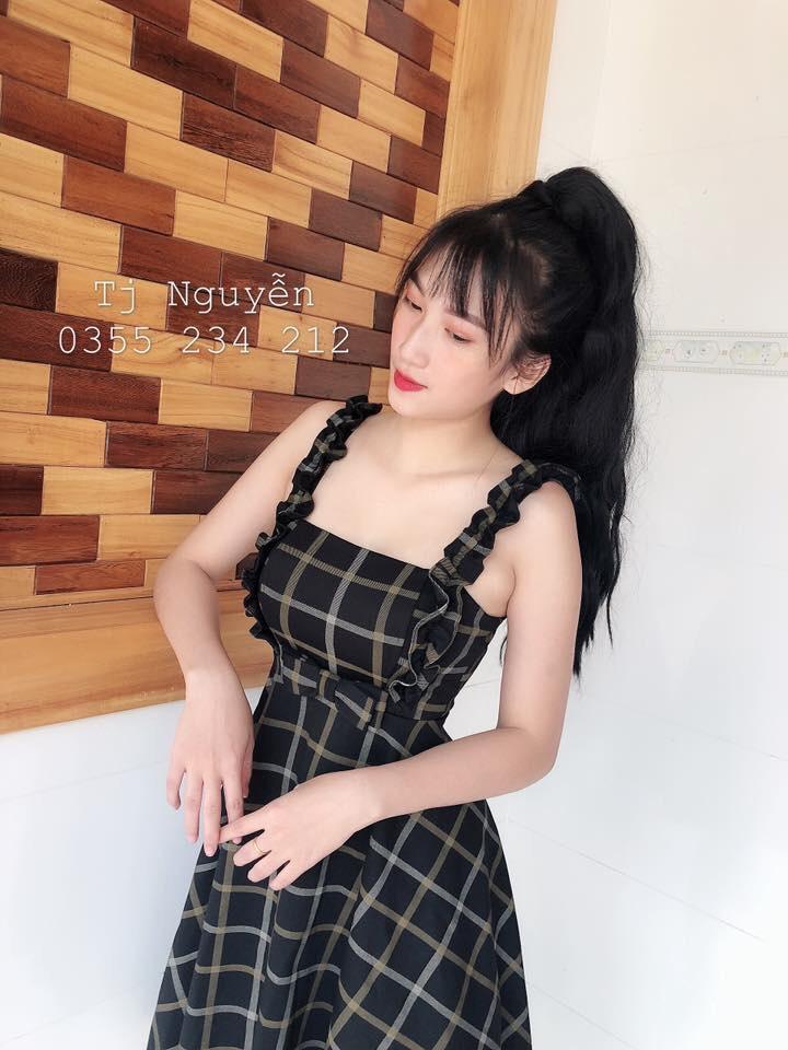 Đầm  2 dây có cúp ngực-TH