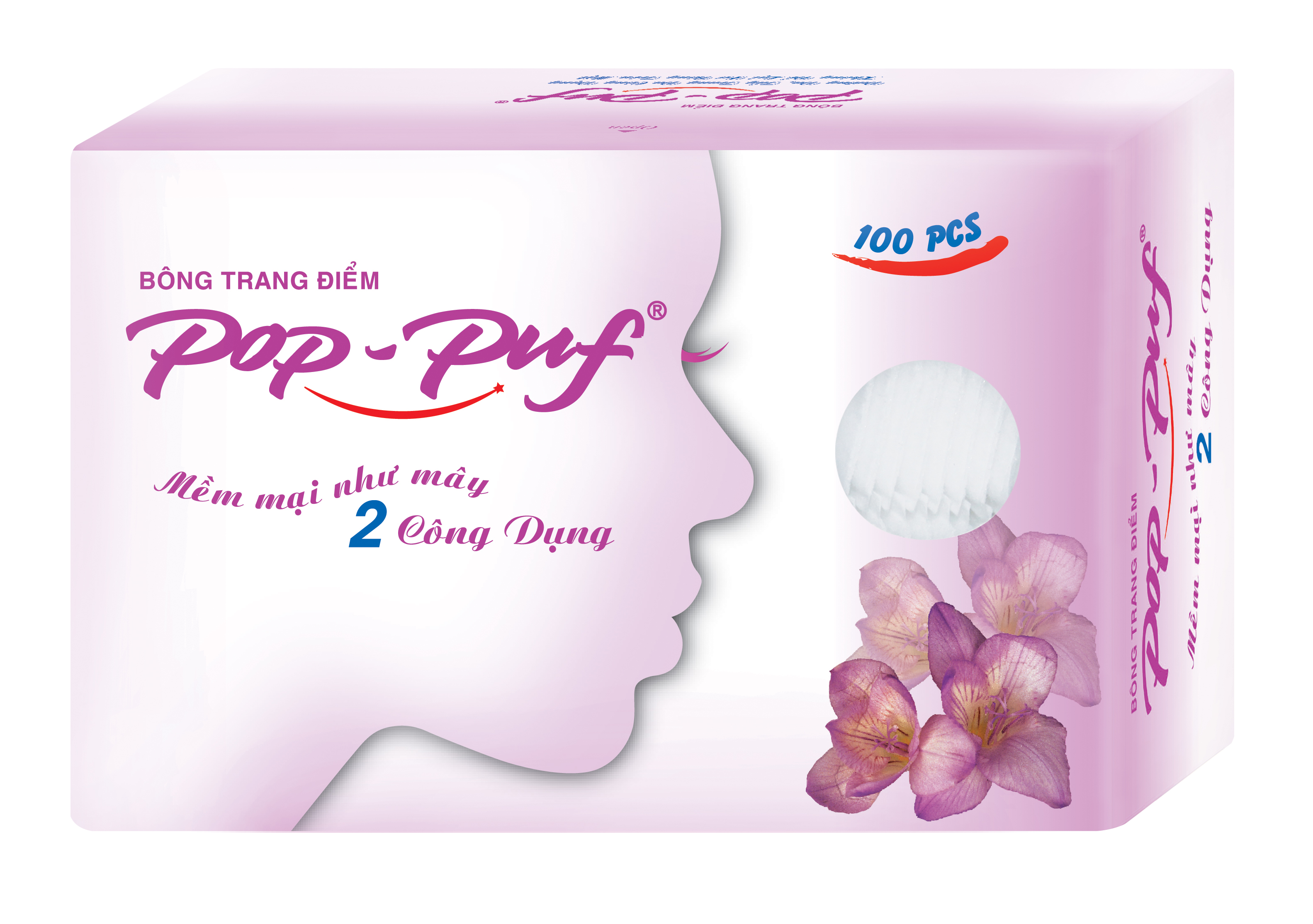 Pop-Puf 2 Uses 100 Pieces (Makeup + makeup remover)
