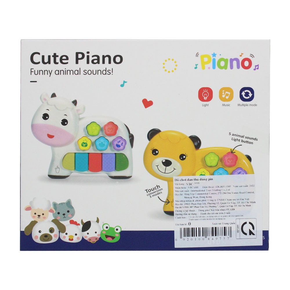 đồ chơi đàn piano cho bé hình các con thú