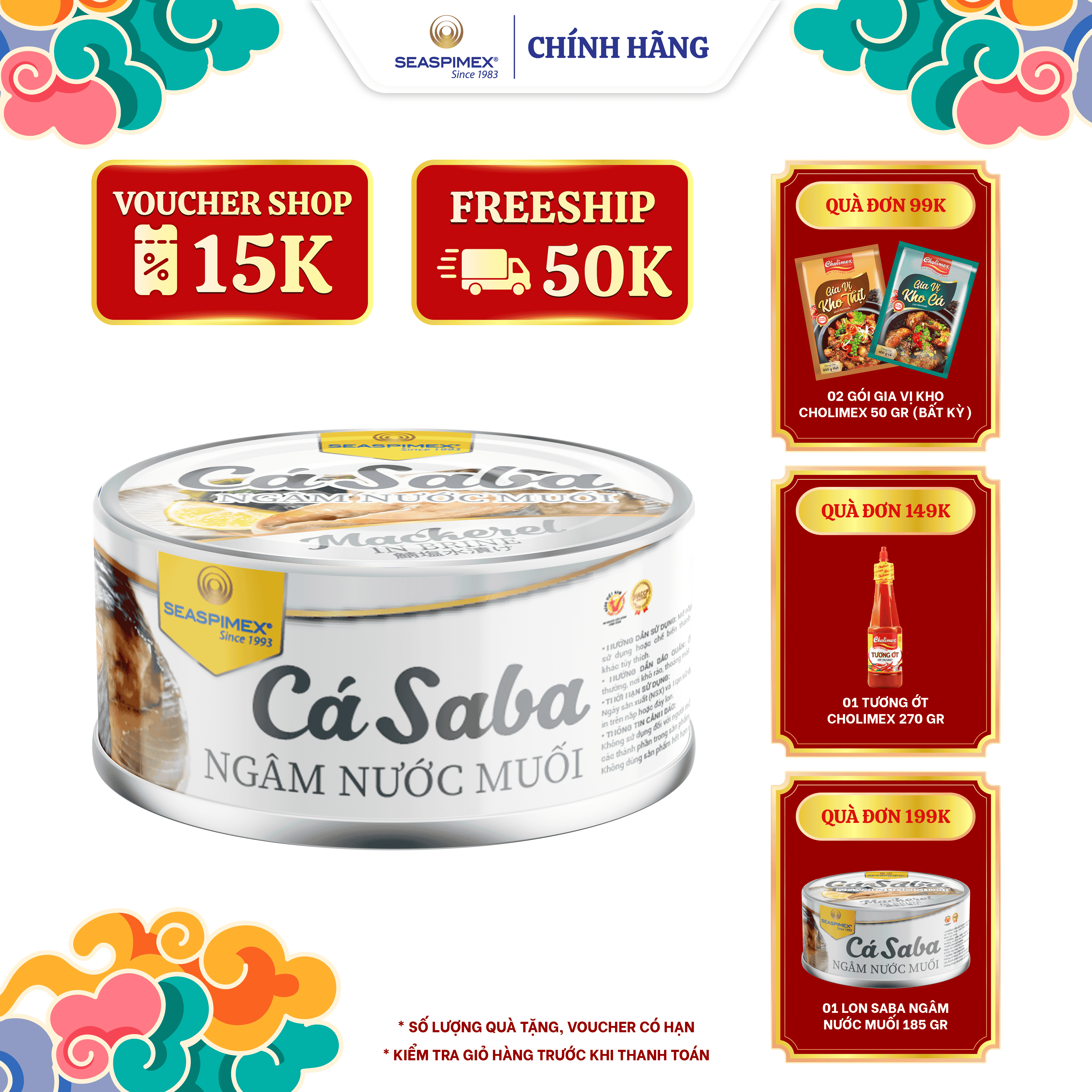 Cá Saba Nhật Ngâm Muối SEASPIMEX 185gr
