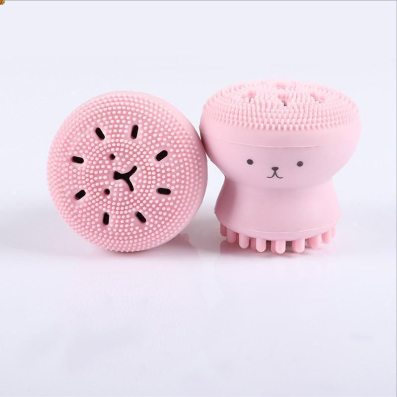 Cọ rửa mặt bạch tuộc silicon (hồng)