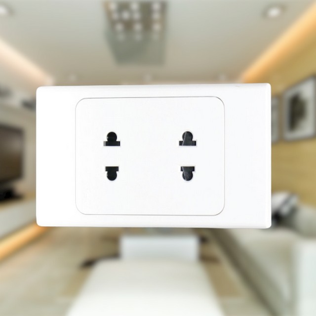 Ổ CẮM ĐÔI 2 CHẤU ĐẾ LIỀN 16A A20 PLUS MPE (A20US2N)