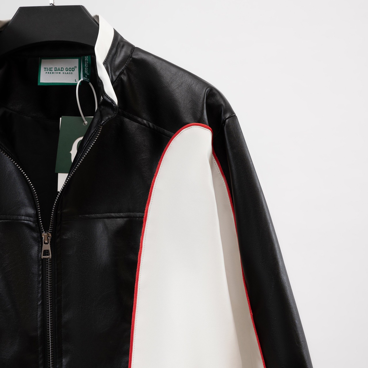 Áo khoác da bomber varsity The Bad God Racing jacket Engine Biker