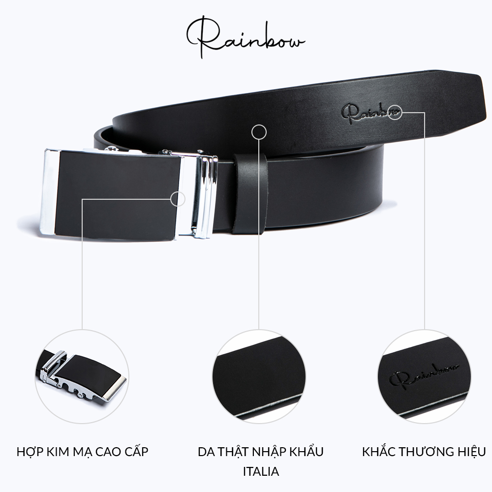 Thắt lưng nam thời trang Rainbow BELT-005-BLK màu đen