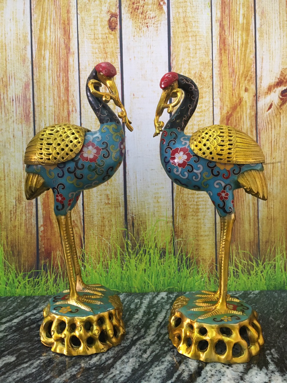 Cặp đỉnh hạc pháp lam