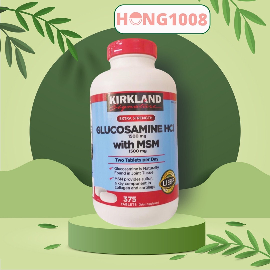 Viên Uống Glucosamine 1500mg MSM 1500mg Bổ Xương Khớp Glucosamin Kirkland Mỹ 375 Viên Hỗ trợ giảm đau , chống thoái hóa xương khớp - Shop Hong1008
