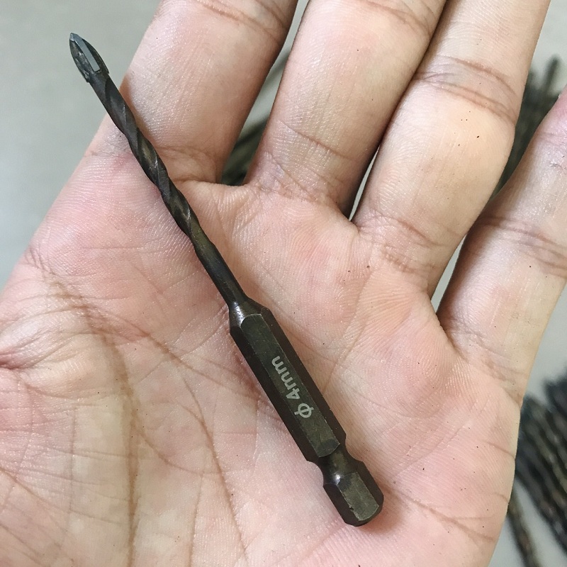 Mũi khoan đa năng 4 cạnh,2 cạnh khoan gạch, kính, gỗ, thạch cao, sắt, đá hoa cương, tường, bê tông đa năng 4mm,6mm, 8mm, 10mm, 12mm