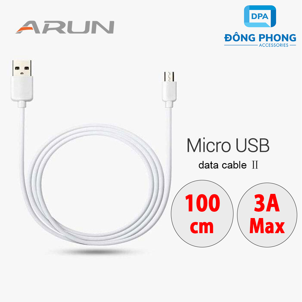 Cáp Sạc Nhanh Arun Cổng Micro USB Chính Hãng