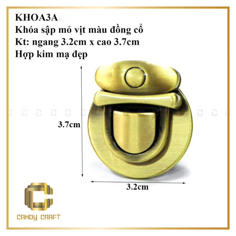 Khóa sập mỏ vịt - phụ kiện làm túi xách