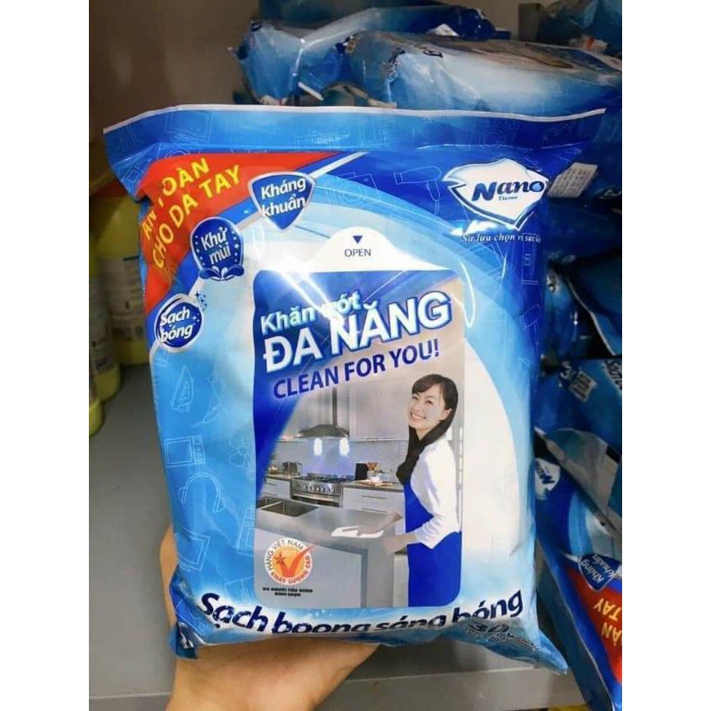 Khăn Ướt Đa Năng Nano - Gói 30 Miếng