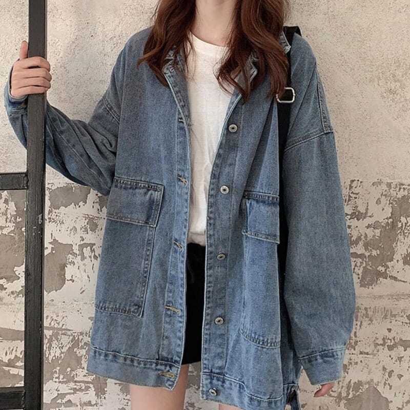 ÁO KHOÁC BÒ DEMIN DÁNG THỤNG BASIC