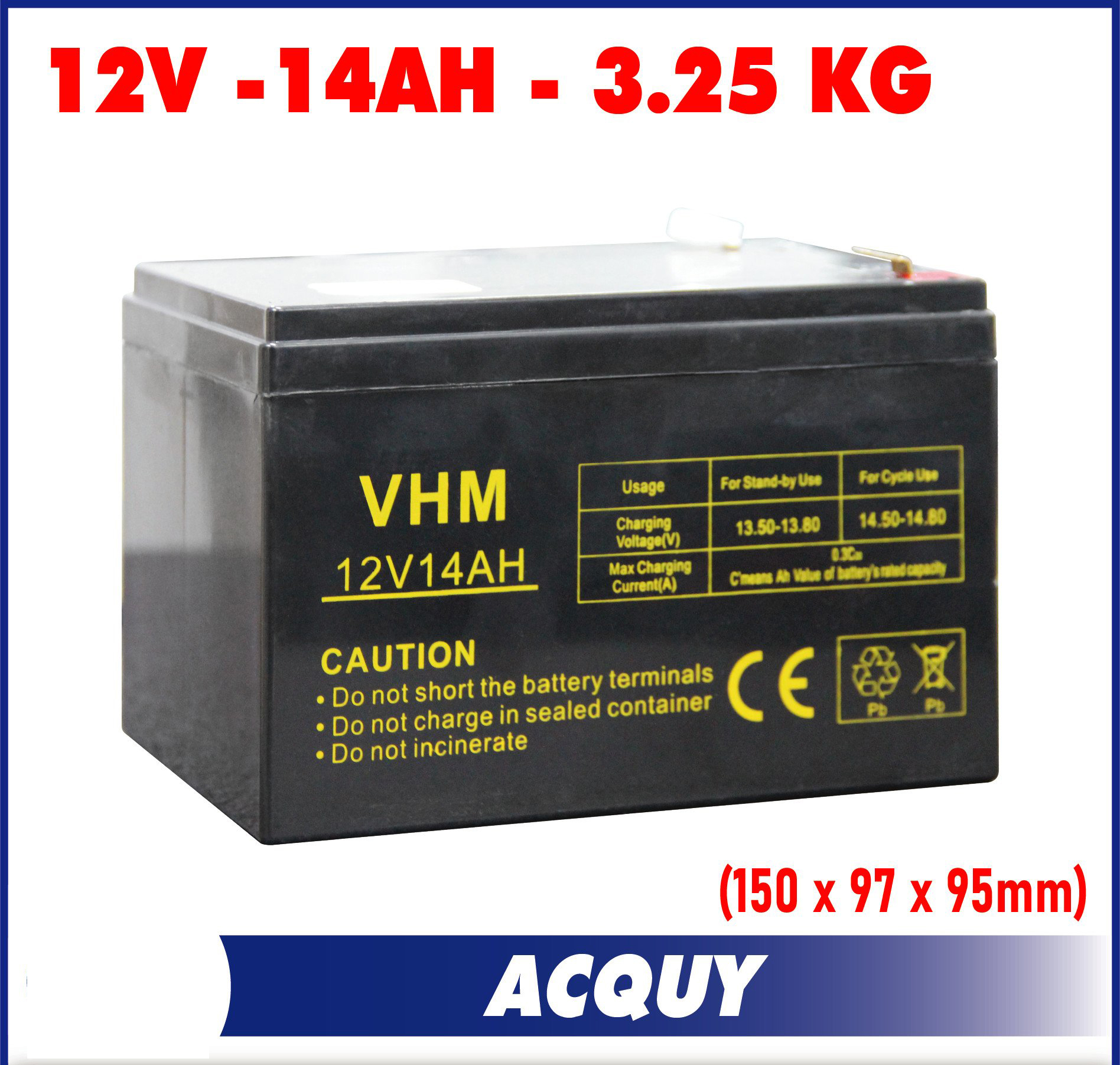 BÌNH ACQUY 12V - 14AH DÀNH CHO LOA KÉO