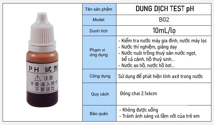 Dung Dịch Test pH Cho Hồ Cá Cảnh, Thuỷ Sinh