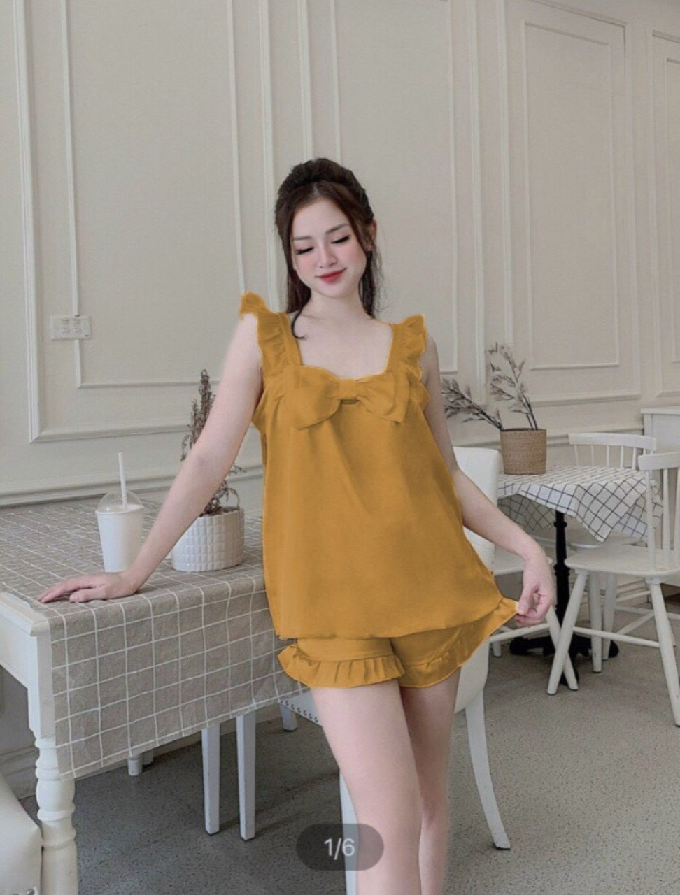 [3 size 45-70kg] ĐỒ BỘ ĐÙI LỤA MÀU THỜI TRANG CỔ PHỐI NƠ THỜI TRANG
