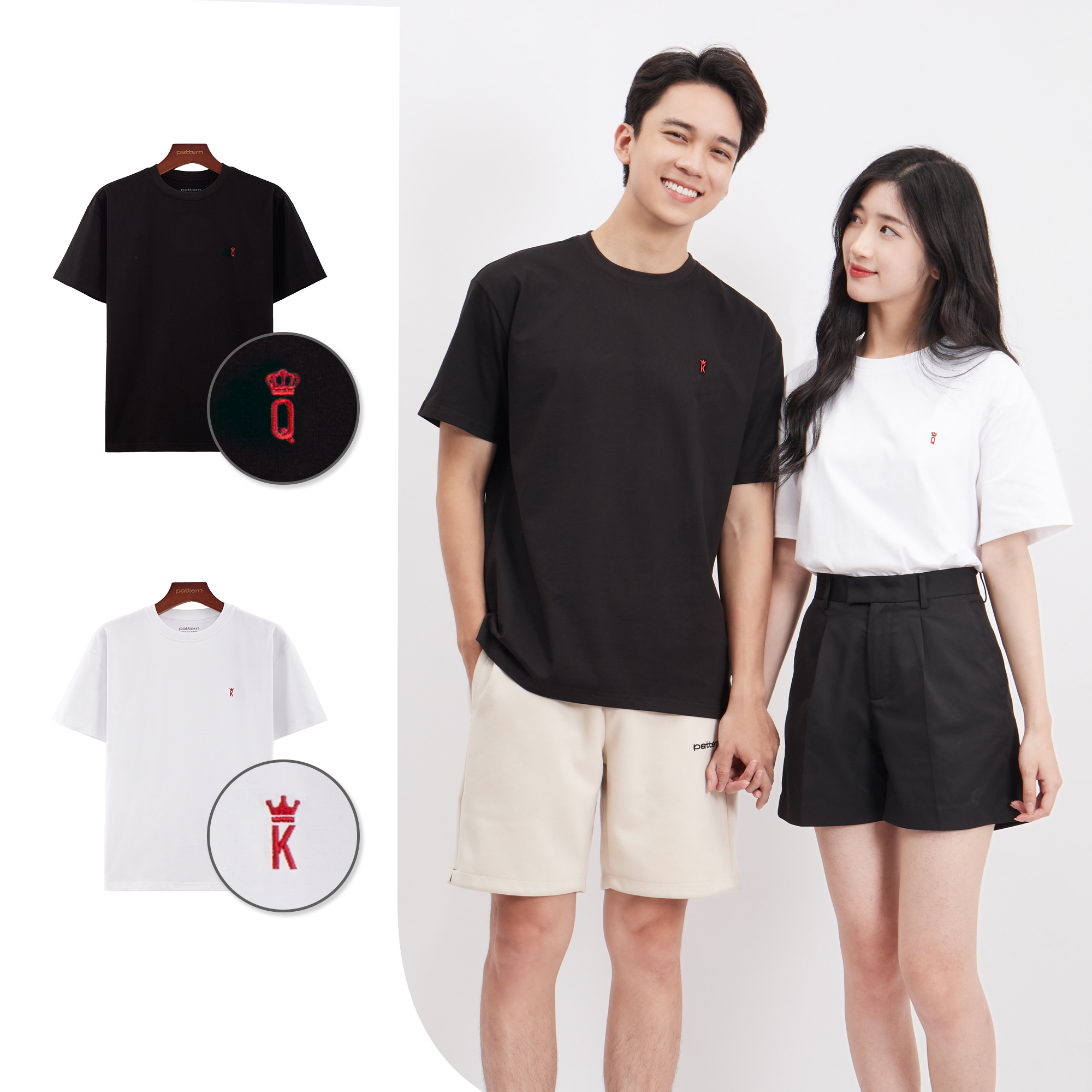 Áo phông Couple PATTERN KING & QUEEN PA027