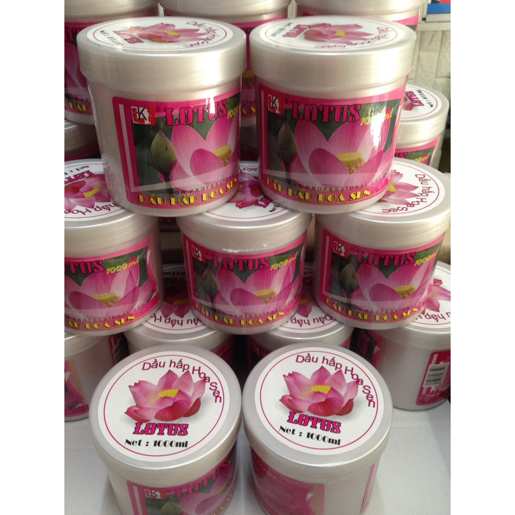 Kem Hấp Dầu Hoa Sen Lotus 1000 ml( ủ tóc không cần đi salon tóc)