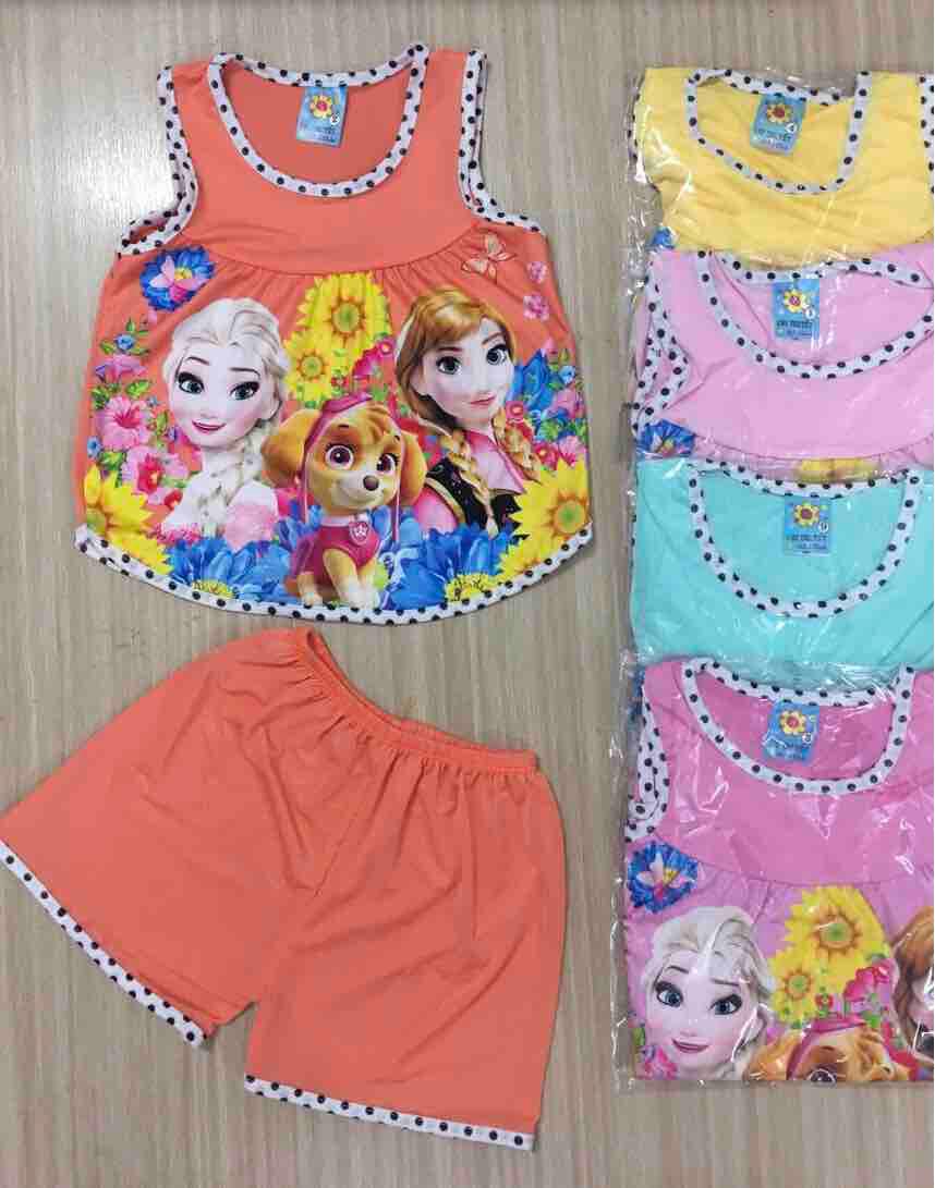 Combo 4 bộ thun lanh bé gái (size 6-15kg)