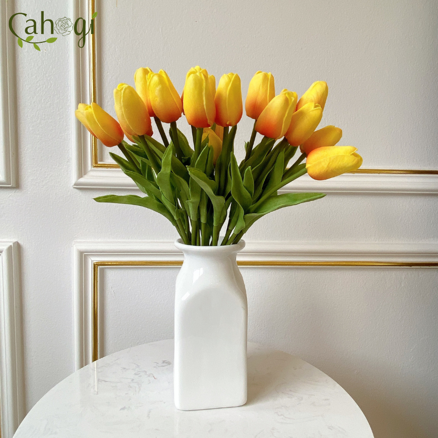 Hoa Giả - Hoa Tulip Cao Su 35 Cm