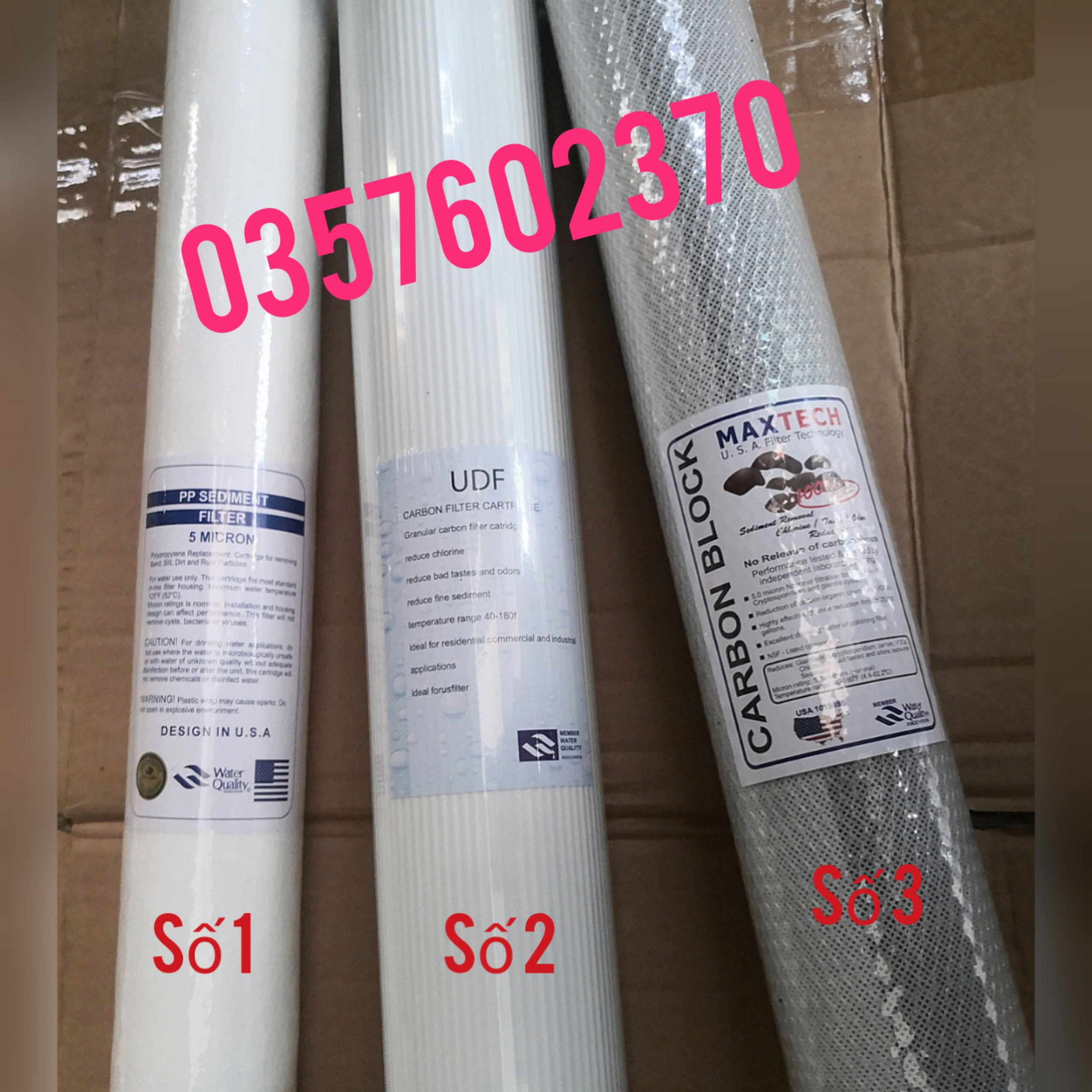 [HCM](ẢNH THỰC) Bộ sản phẩm ̀̀̀̀5 lõi lọc (gồm 3 lõi lọc số 1 & 1 lõi 2 & 1 lõi 3) 20inch
