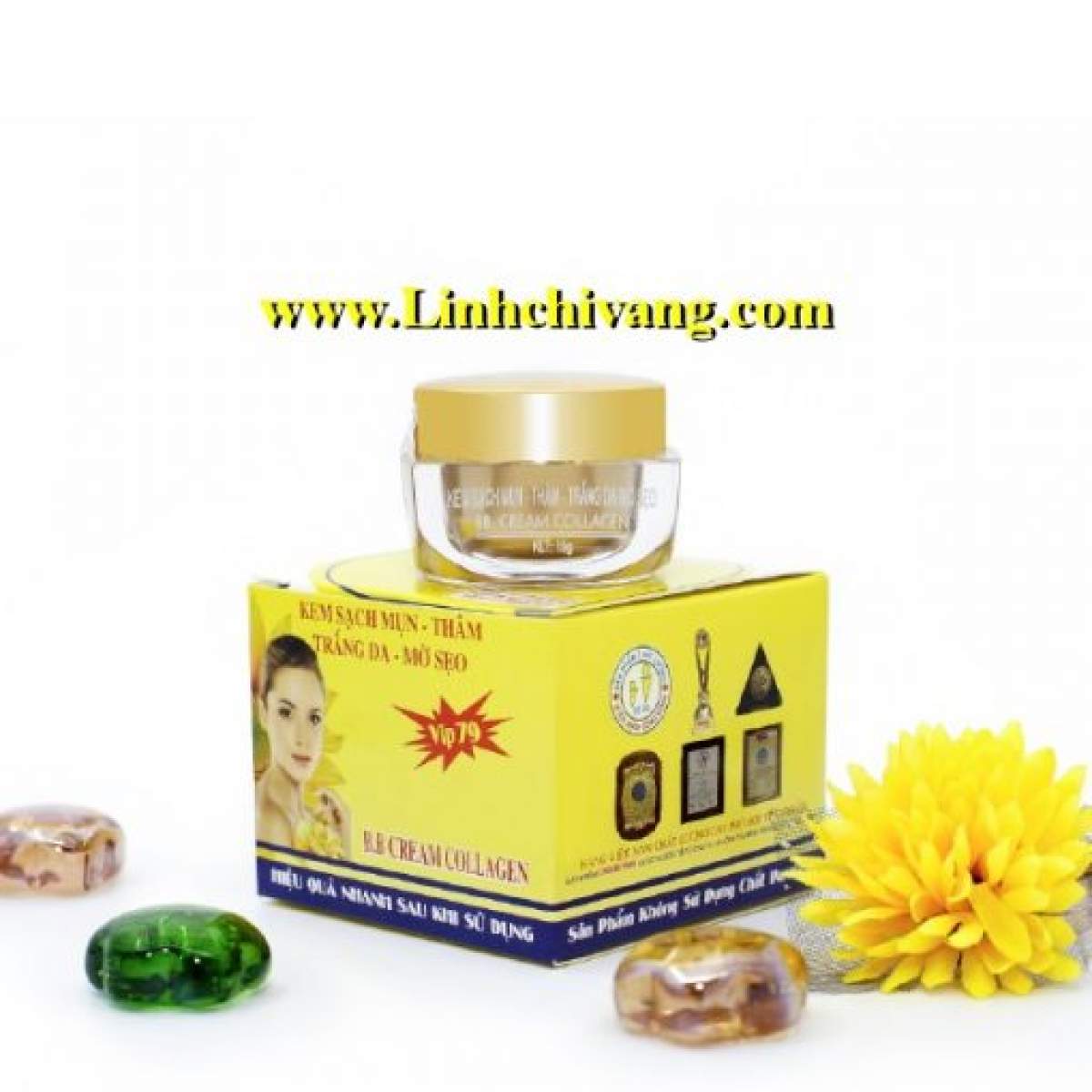 [HCM]KEM MỤN – THÂM – TRẮNG DA- MỜ SẸO LINH CHI VÀNG 15G