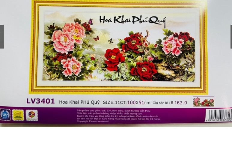 Tranh thêu chữ thập Phú quý bình an DLH-223044-Ngọc Thịnh