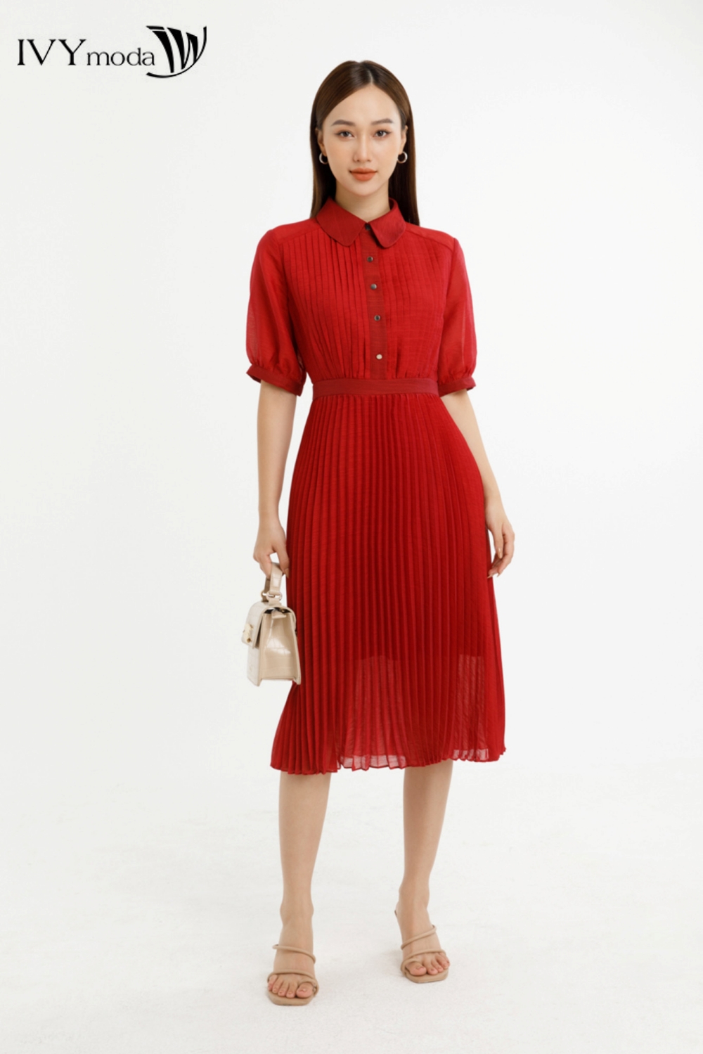 Đầm voan dập ly IVY moda MS 48M7283