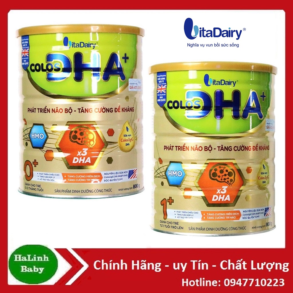 [Quét mã tích điểm] Sữa Bột Colos DHA 0+ 1+ 800g [Date mới nhất]