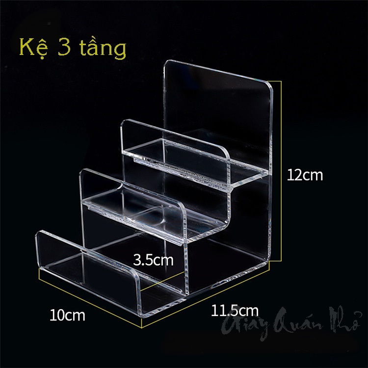 Kệ trưng bày Mica chắc chắn, bền đẹp (3, 4 tầng)