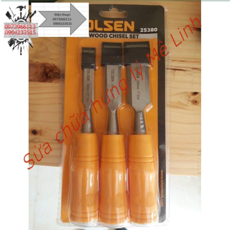 Bộ 3 đục gỗ cán nhựa 13mm,19mm,25mm