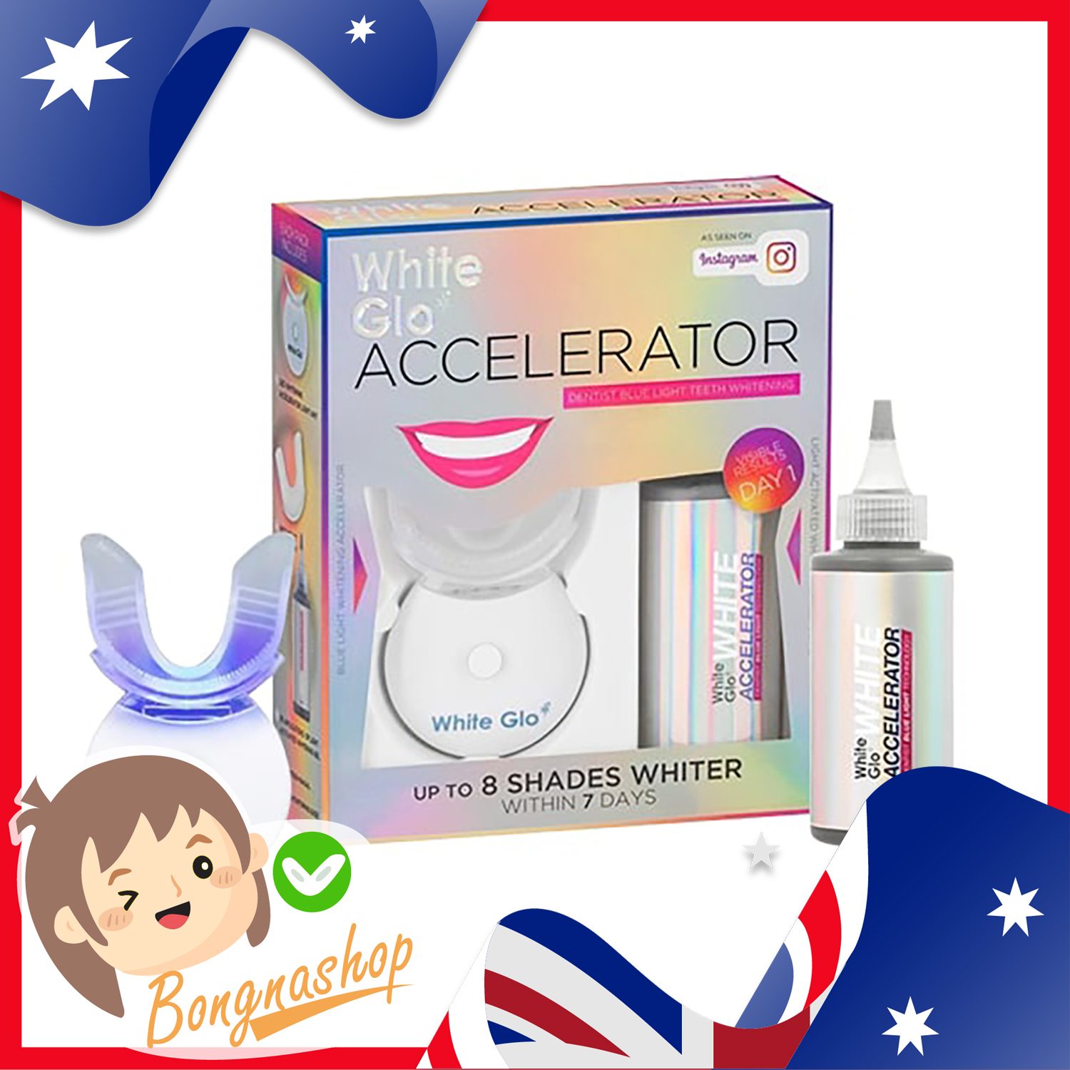 Sét ngậm làm trắng răng tai nhà White Glo Accelerator