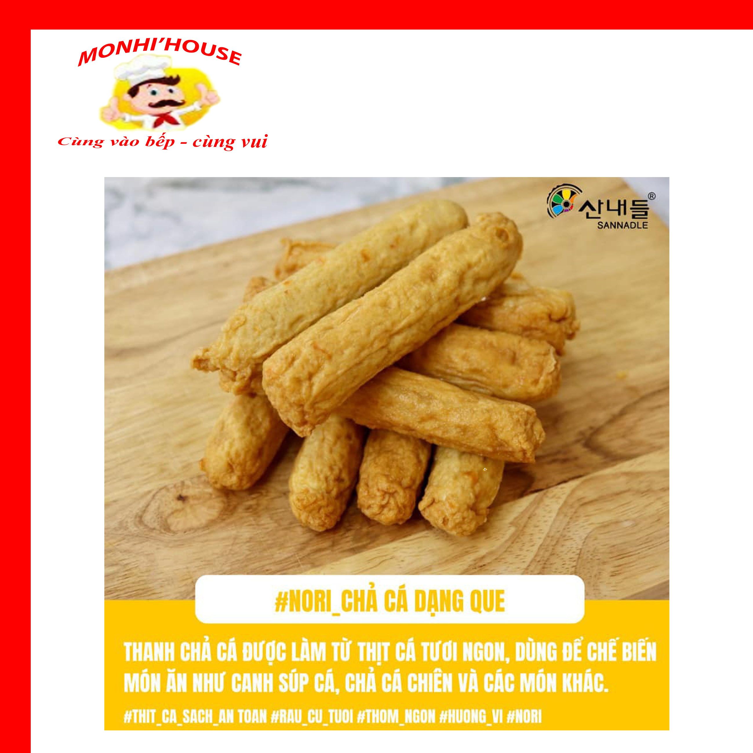 Gói 500g chả cá Que Hàn Quốc( kiểu mới)