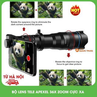 Bộ ống kính,lens tele apexel 36X siêu zoom xa,dành cho điện thoại thumbnail