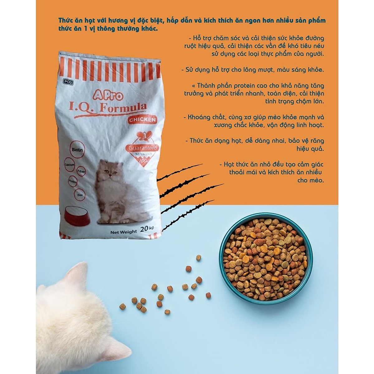 Thức Ăn Cho Mèo Hạt Apro IQ Cat Formula 500g