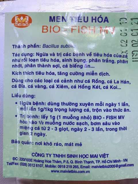 [HCM]Men Tiêu Hoá BIO FISH MV