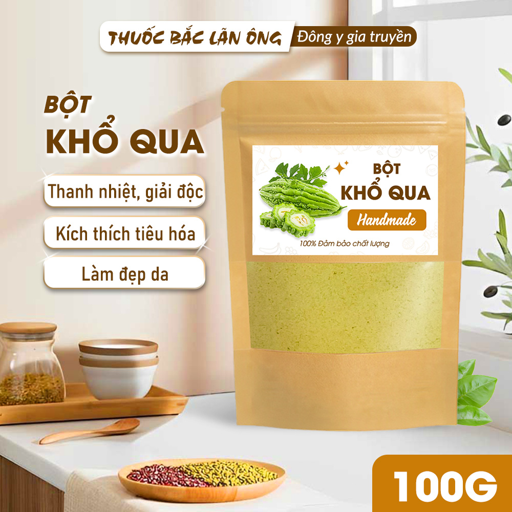 Bột khổ qua 100g, bột mướp đắng rừng, nguyên chất, hỗ trợ giảm mụn, ngừa tiểu đường, detox, giảm cân