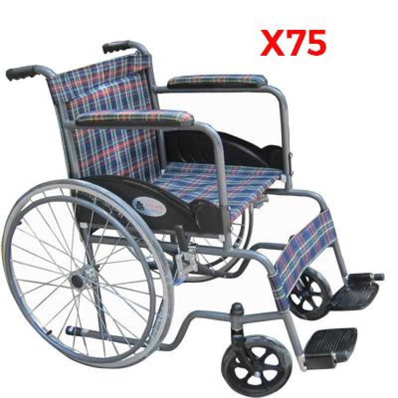 Xe lăn tiêu chuẩn vải kẻ Lucass X75