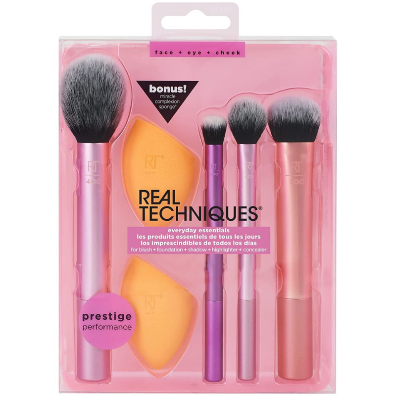 Bộ 4 cọ kèm 2 mút Real Techniques everyday essentials