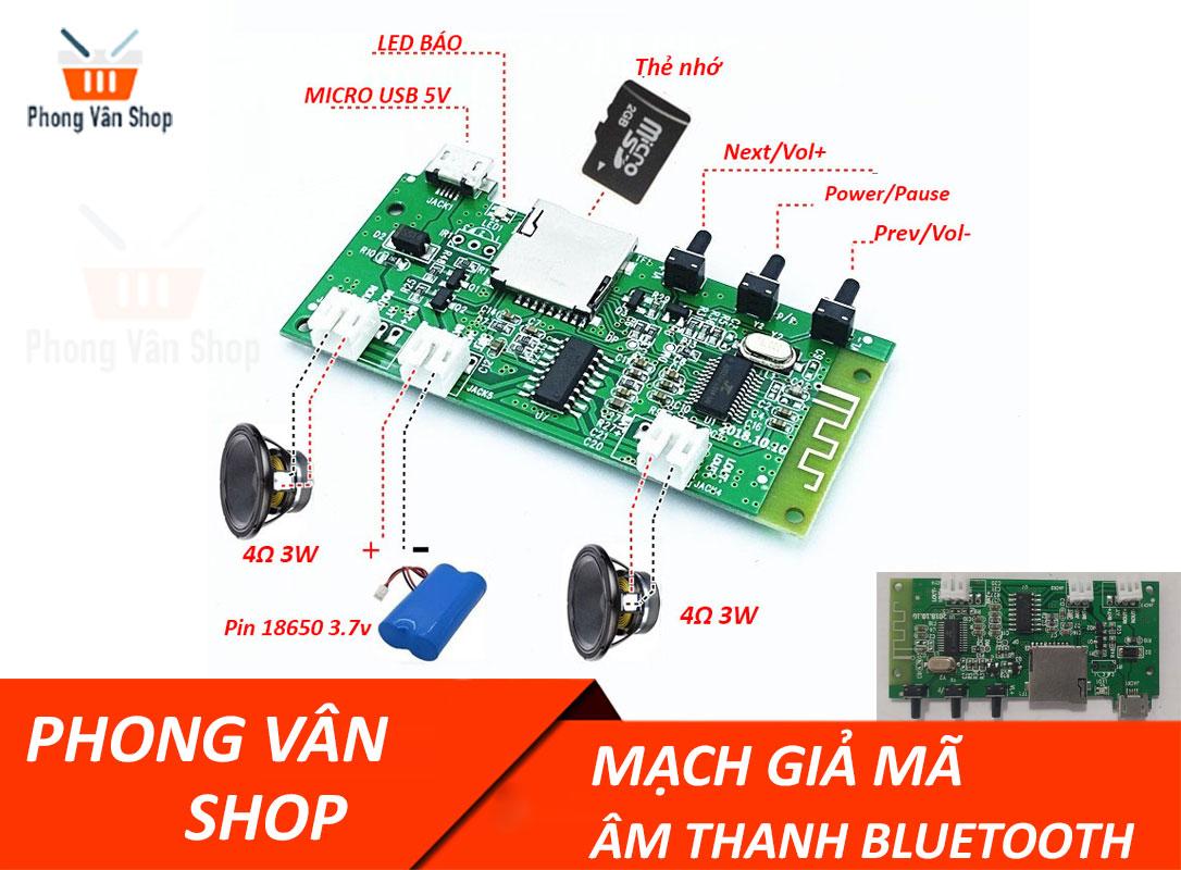 Mạch giải mã âm thanh Bluetooth - Loại 04 - Chế loa Bluetooth