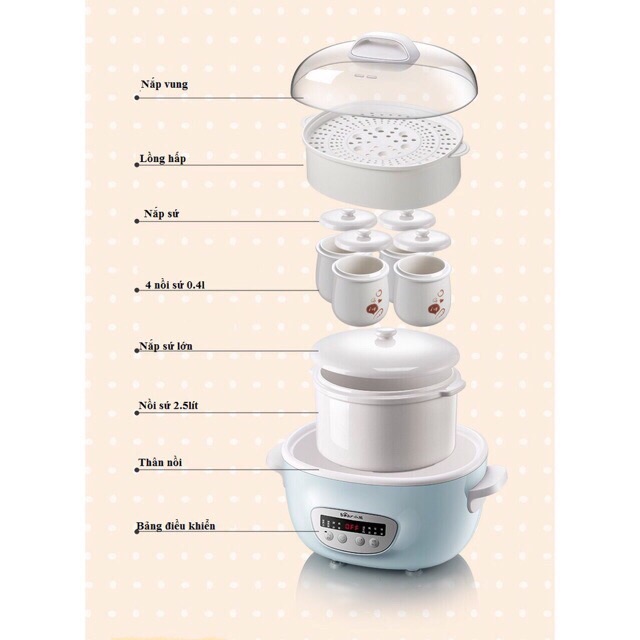 Nồi nấu chậm Bear 2.5L