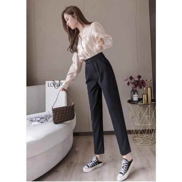 Quần nữ công sở baggy mã 2khuy Hàng Mới_m037 (Baggy tuyết mưa công sở 2 khuy)
