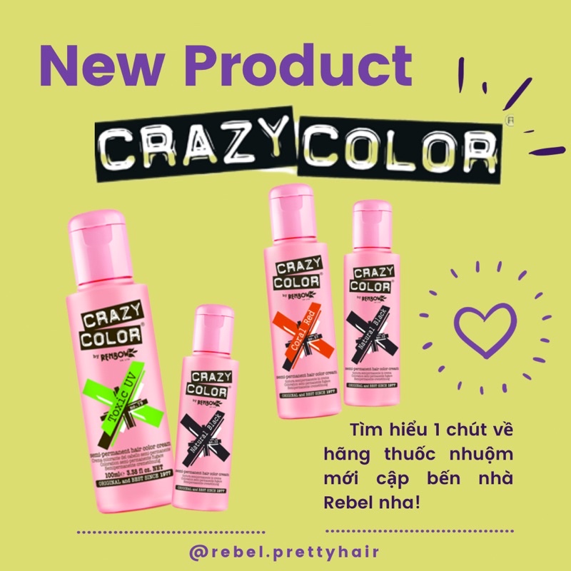 Thuốc Nhuộm Tóc Crazy Color Semi-Permanent Hair Dye