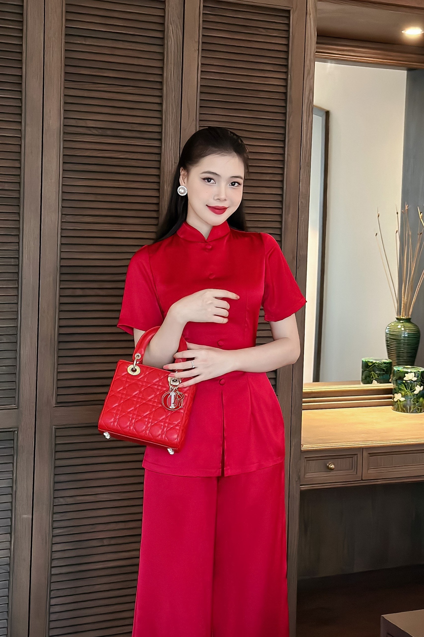 Đồ bộ đi lễ chùa set pháp phục nữ chất liệu lụa cao cấp - Pháp phục Mộc Lâm - PP19
