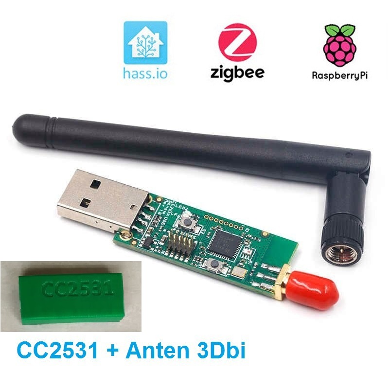 USB CC2531, CC2652P kèm anten 3dbi, đã flash Zigbee2MQTT